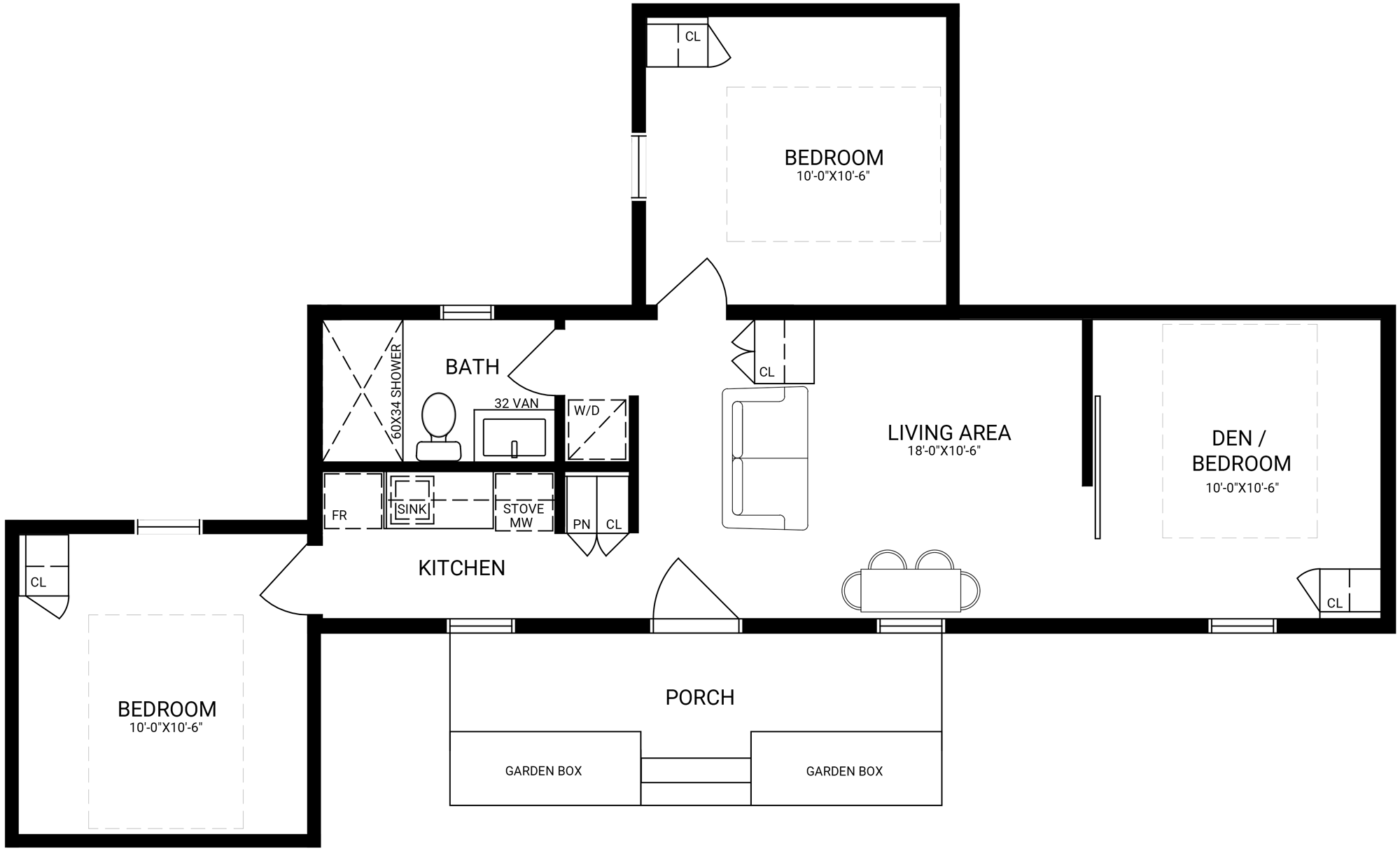 Brauer Living Pods - Plans - 2 Bedroom + Den (new)